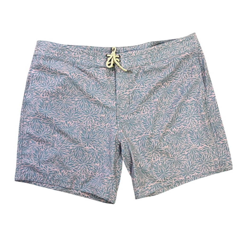 Faherty Mens Blue Pink Floral Sunburst Board Shorts Swim Trunks Size 40 - Picture 2 of 11